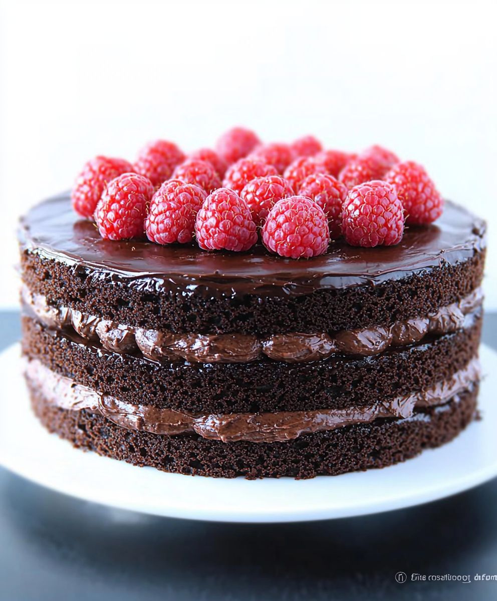 Chocolate Raspberry Truffle Cake