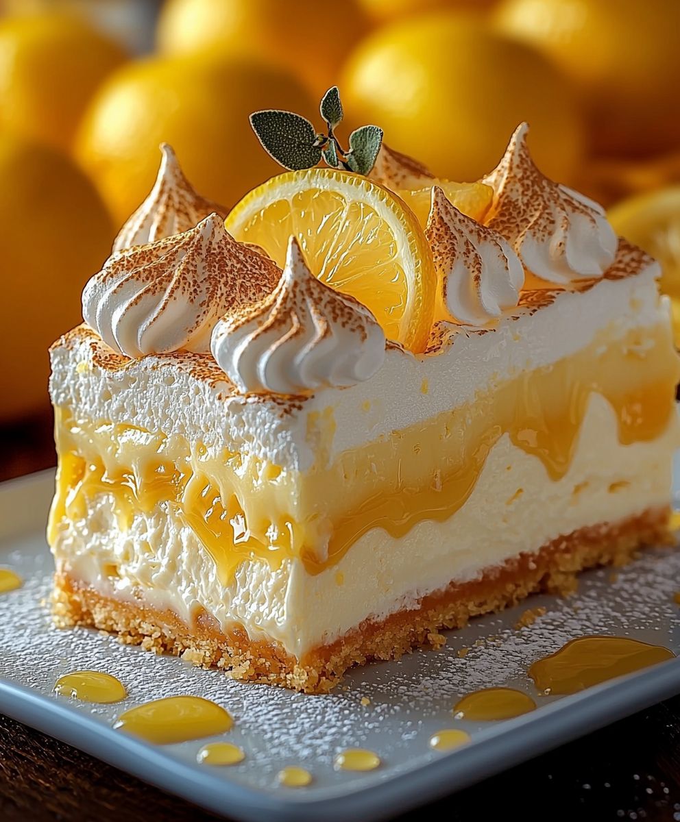 Triple Lemon Meringue Cheesecake