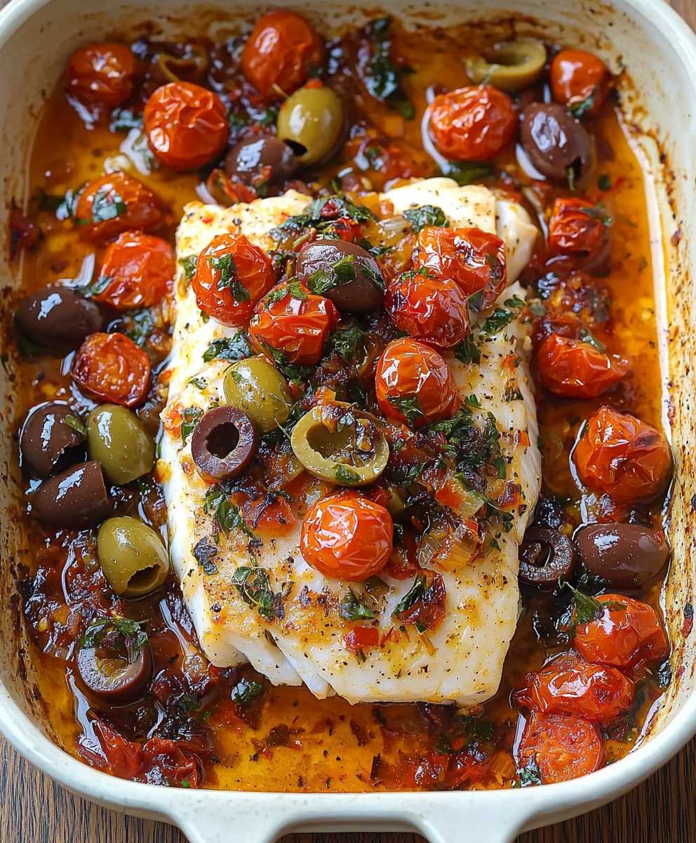 Mediterranean Cod with Feta