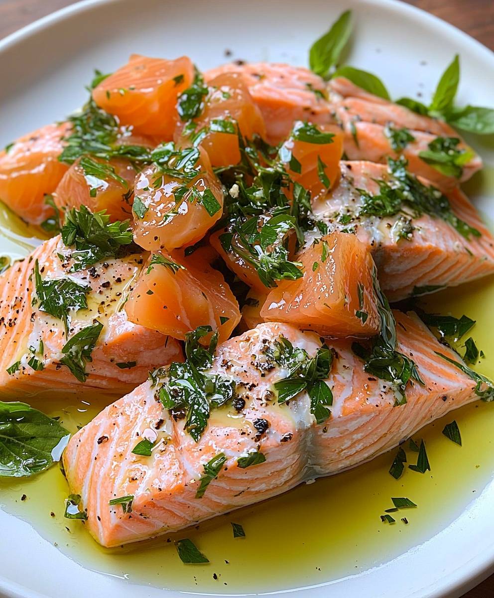 Olive Oil Poached Salmon