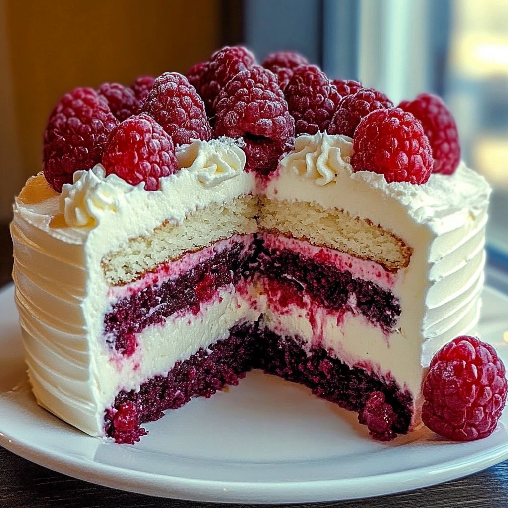 White Chocolate Raspberry Cake