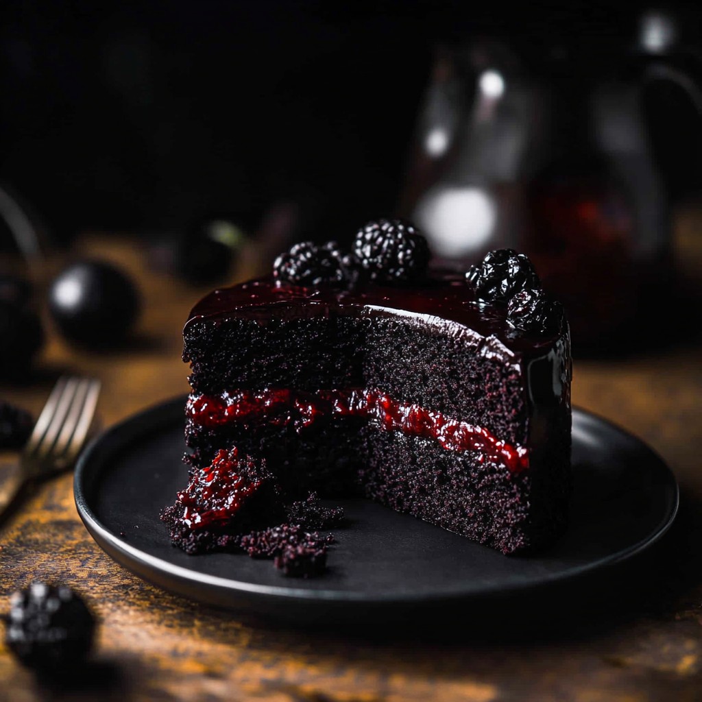 Black Velvet Halloween Cake
