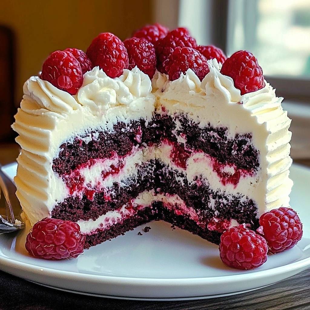 White Chocolate Raspberry Cake