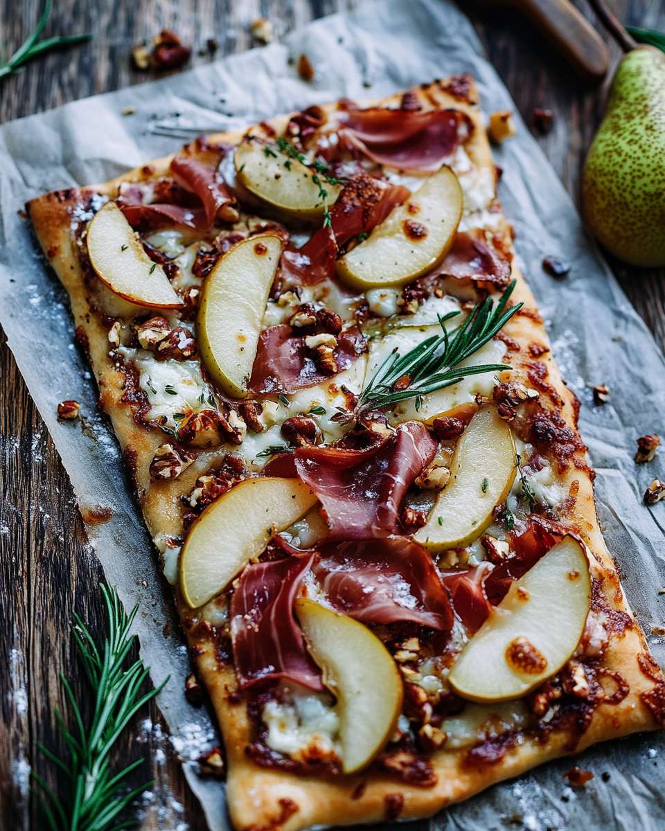 Pear Brie Flatbread Pizza